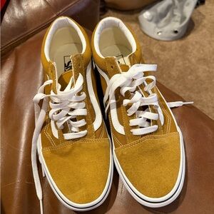 Vans Mustard Yellow and White Sneakers